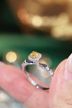 Load image into Gallery viewer, LUOWEND 18K White Gold Natural Yellow Diamond Ring for Women
