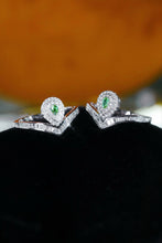 Load image into Gallery viewer, LUOWEND 18K White Gold Natural Green Diamond Ring for Women
