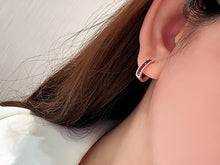 Load image into Gallery viewer, LUOWEND 18K Rose Gold Natural Ruby Earrings for Women
