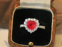 Load image into Gallery viewer, LUOWEND 18K White Gold Natural Ruby Ring for Women
