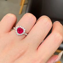 Load image into Gallery viewer, LUOWEND 18K White Gold Natural Ruby Ring for Women

