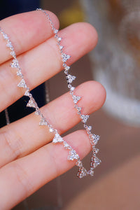 LUOWEND 18K White Gold Real Natural Diamond Necklace for Women