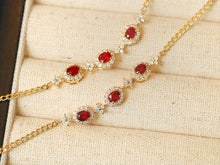 Load image into Gallery viewer, LUOWEND 18K Yellow Gold Natural Ruby Bracelet for Women
