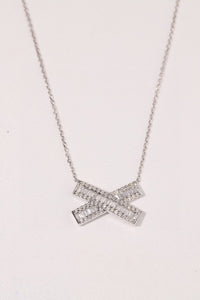 LUOWEND 18K White Gold Natural Diamond Necklace for Women