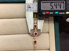 Load image into Gallery viewer, LUOWEND 18K Yellow Gold Natural Ruby Bracelet for Women
