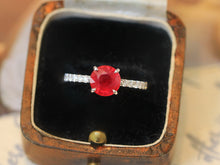 Load image into Gallery viewer, LUOWEND 18K White Gold Natural Ruby Ring for Women
