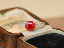 Load image into Gallery viewer, LUOWEND 18K White Gold Natural Ruby Ring for Women
