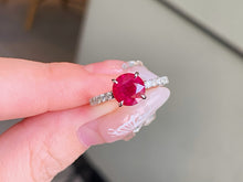 Load image into Gallery viewer, LUOWEND 18K White Gold Natural Ruby Ring for Women
