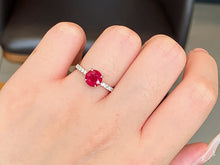 Load image into Gallery viewer, LUOWEND 18K White Gold Natural Ruby Ring for Women
