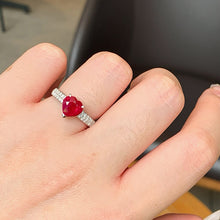 Load image into Gallery viewer, LUOWEND 18K White Gold Natural Ruby Ring for Women
