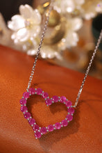 Load image into Gallery viewer, LUOWEND 18K White Gold Natural Ruby Pendant Necklace for Women
