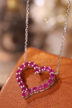 Load image into Gallery viewer, LUOWEND 18K White Gold Natural Ruby Pendant Necklace for Women

