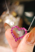 Load image into Gallery viewer, LUOWEND 18K White Gold Natural Ruby Pendant Necklace for Women
