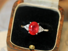 Load image into Gallery viewer, LUOWEND 18K White Gold Natural Ruby Ring for Women
