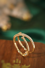 Load image into Gallery viewer, LUOWEND 18K Yellow Gold Natural Diamond Ring for Women
