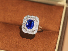 Load image into Gallery viewer, LUOWEND 18K White Gold Natural Sapphire Ring for Women
