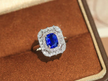 Load image into Gallery viewer, LUOWEND 18K White Gold Natural Sapphire Ring for Women
