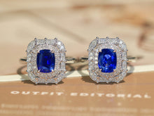 Load image into Gallery viewer, LUOWEND 18K White Gold Natural Sapphire Ring for Women
