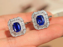 Load image into Gallery viewer, LUOWEND 18K White Gold Natural Sapphire Ring for Women
