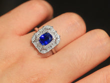 Load image into Gallery viewer, LUOWEND 18K White Gold Natural Sapphire Ring for Women
