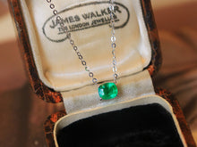Load image into Gallery viewer, LUOWEND 18K White Gold Natural Emerald Necklace for Women

