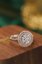 Load image into Gallery viewer, LUOWEND 18K White Gold Natural Diamond Ring for Women
