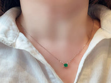 Load image into Gallery viewer, LUOWEND 18K White Gold Natural Emerald Necklace for Women
