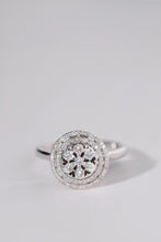 Load image into Gallery viewer, LUOWEND 18K White Gold Natural Diamond Ring for Women
