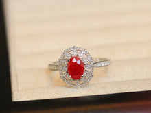 Load image into Gallery viewer, LUOWEND 18K White Gold Natural Ruby Ring for Women
