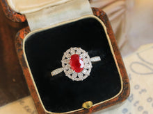 Load image into Gallery viewer, LUOWEND 18K White Gold Natural Ruby Ring for Women
