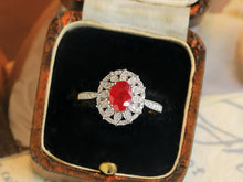 Load image into Gallery viewer, LUOWEND 18K White Gold Natural Ruby Ring for Women
