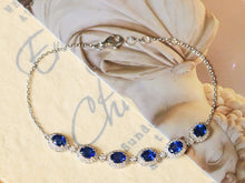 Load image into Gallery viewer, LUOWEND 18K White Gold Natural Sapphire Bracelet for Women
