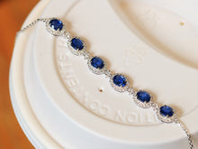 Load image into Gallery viewer, LUOWEND 18K White Gold Natural Sapphire Bracelet for Women
