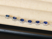 Load image into Gallery viewer, LUOWEND 18K White Gold Natural Sapphire Bracelet for Women
