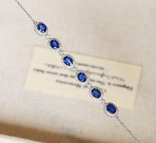 Load image into Gallery viewer, LUOWEND 18K White Gold Natural Sapphire Bracelet for Women
