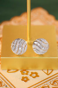 LUOWEND 18K White Gold Natural Diamond Earrings for Women