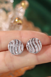 LUOWEND 18K White Gold Natural Diamond Earrings for Women
