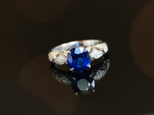 Load image into Gallery viewer, LUOWEND 18K White Gold Natural Sapphire Ring for Women
