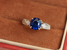 Load image into Gallery viewer, LUOWEND 18K White Gold Natural Sapphire Ring for Women
