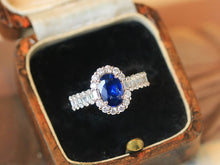 Load image into Gallery viewer, LUOWEND 18k White Gold Natural Sapphire Ring for Women
