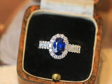 Load image into Gallery viewer, LUOWEND 18k White Gold Natural Sapphire Ring for Women
