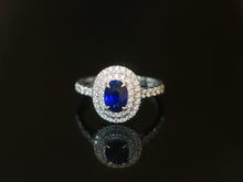 Load image into Gallery viewer, LUOWEND 18K White Gold Natural Sapphire Ring for Women
