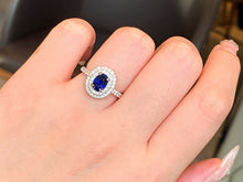 Load image into Gallery viewer, LUOWEND 18K White Gold Natural Sapphire Ring for Women
