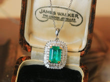 Load image into Gallery viewer, LUOWEND 18K White Gold Natural Emerald Necklace for Women
