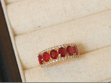 Load image into Gallery viewer, LUOWEND 18K Yellow Gold Natural Ruby Ring for Women

