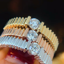 Load image into Gallery viewer, LUOWEND 18K White/Yellow/Rose Gold Natural Diamond Ring for Women
