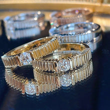 Load image into Gallery viewer, LUOWEND 18K White/Yellow/Rose Gold Natural Diamond Ring for Women
