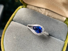 Load image into Gallery viewer, LUOWEND 18K White Gold Natural Sapphire Ring for Women
