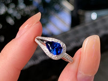 Load image into Gallery viewer, LUOWEND 18K White Gold Natural Sapphire Ring for Women
