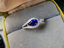 Load image into Gallery viewer, LUOWEND 18K White Gold Natural Sapphire Ring for Women
